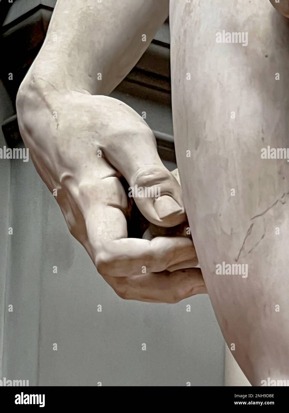 DAVID MICHELANGELO DETAIL STUDY OF RIGHT HAND 08 Stock Photo