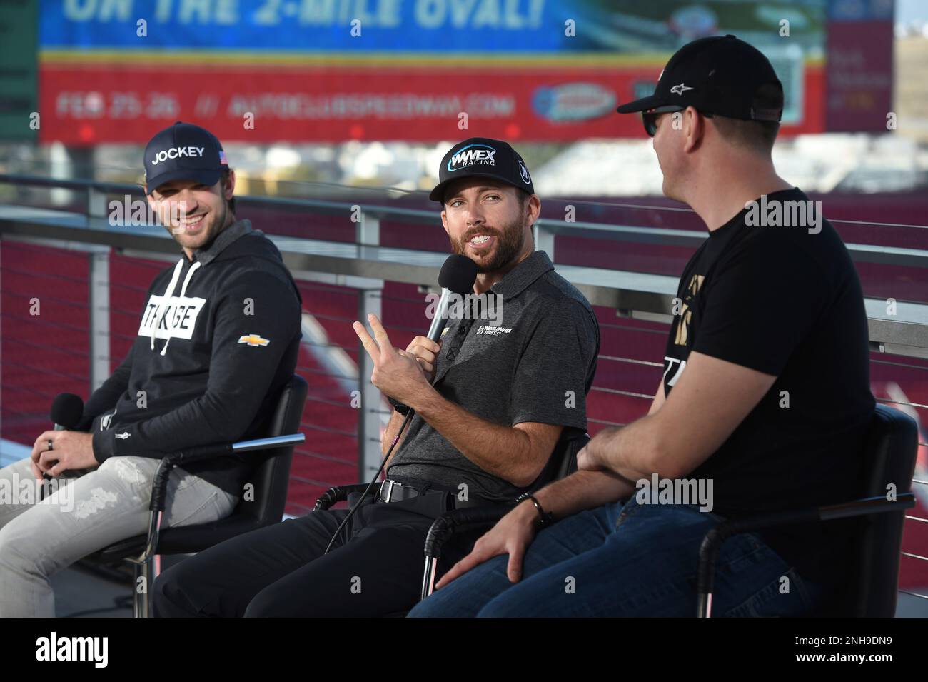 LOS ANGELES, CA - FEBRUARY 04: Ross Chastain (#1 TrackHouse Racing ...