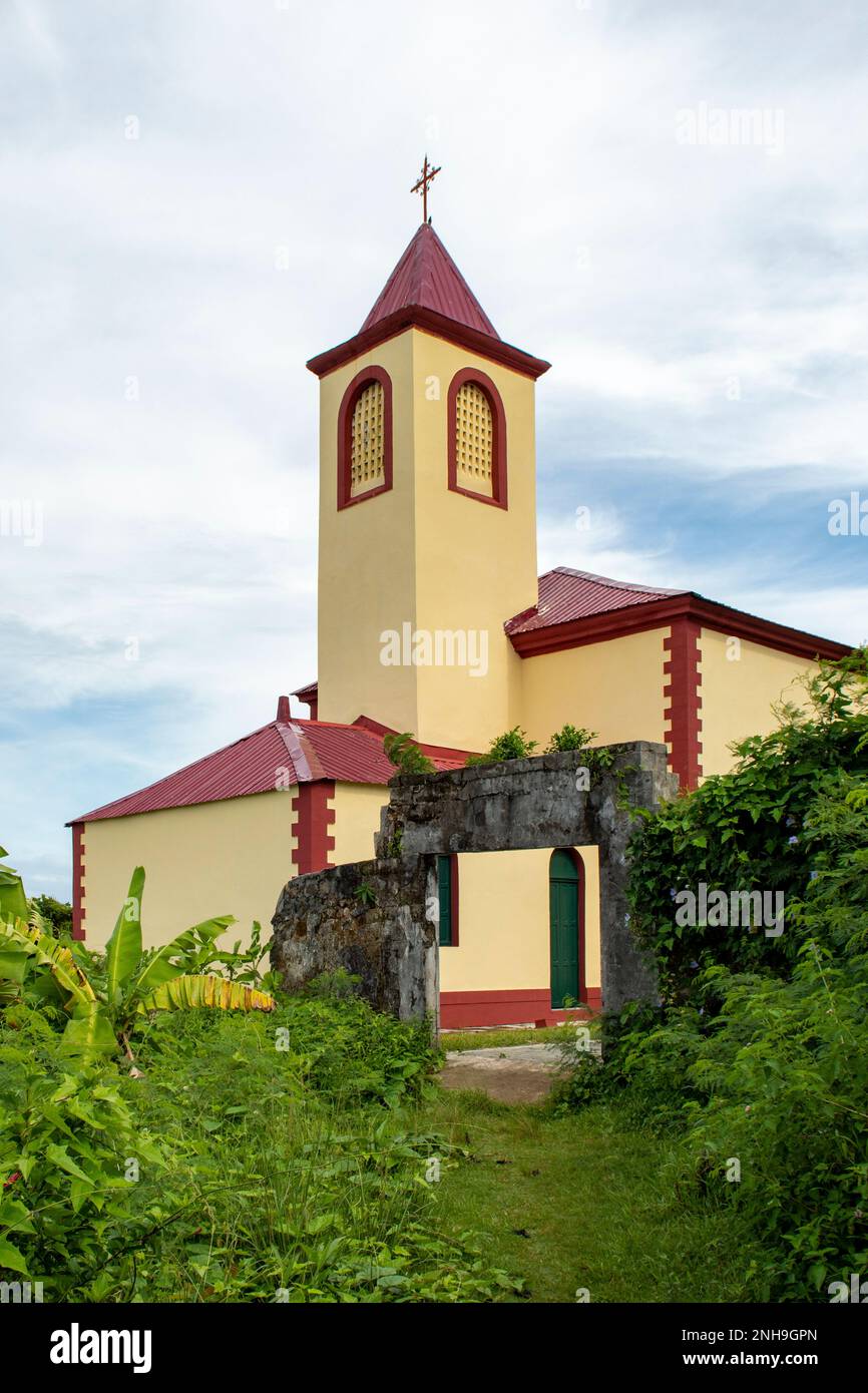 Catholic Church at Ambodifotatra, Nosy Boraha, Madagascar Stock Photo