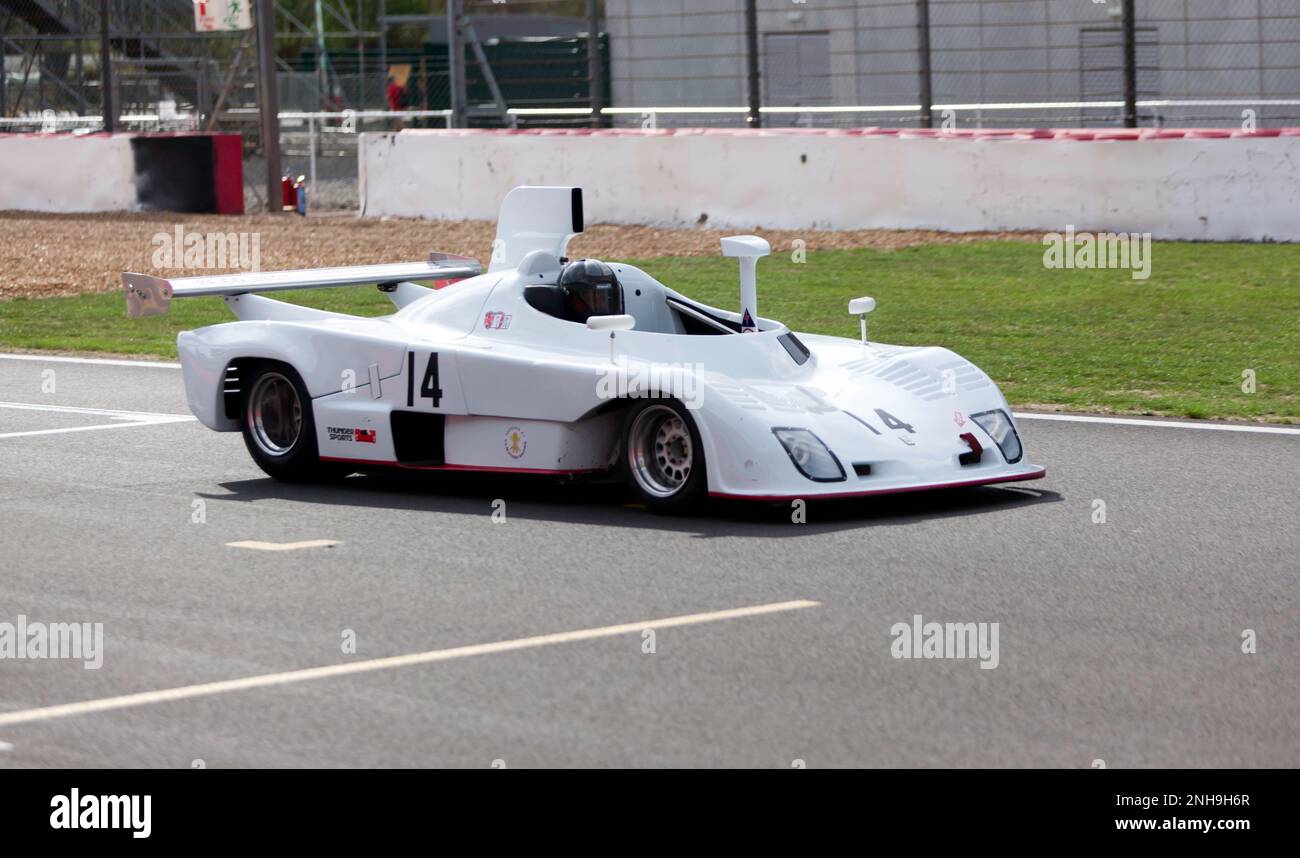 John Spiers, driving his White, 1975, Osella PA3, during the HSCC Thundersports Race, at the 2022 Silverstone Classic Stock Photo