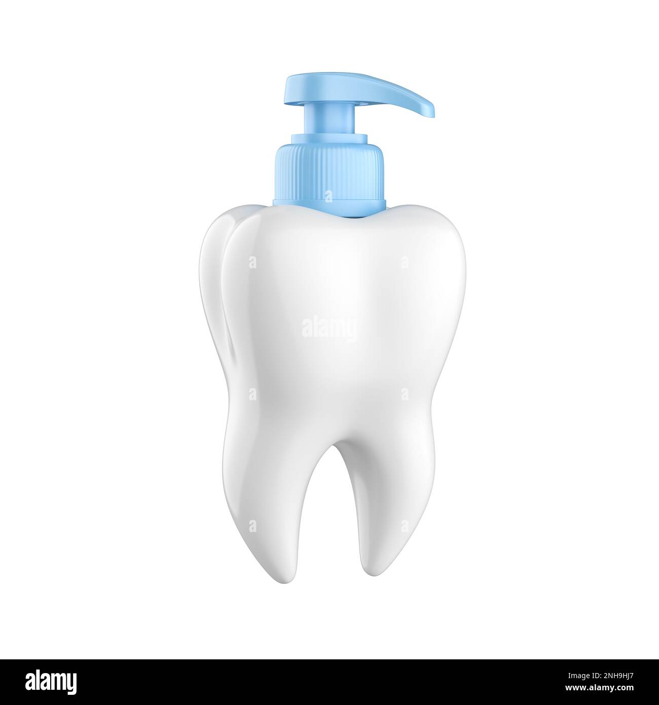 Metaphor Teeth White tooth mockup with dispenser. Concept of medical equipment. Dental ...