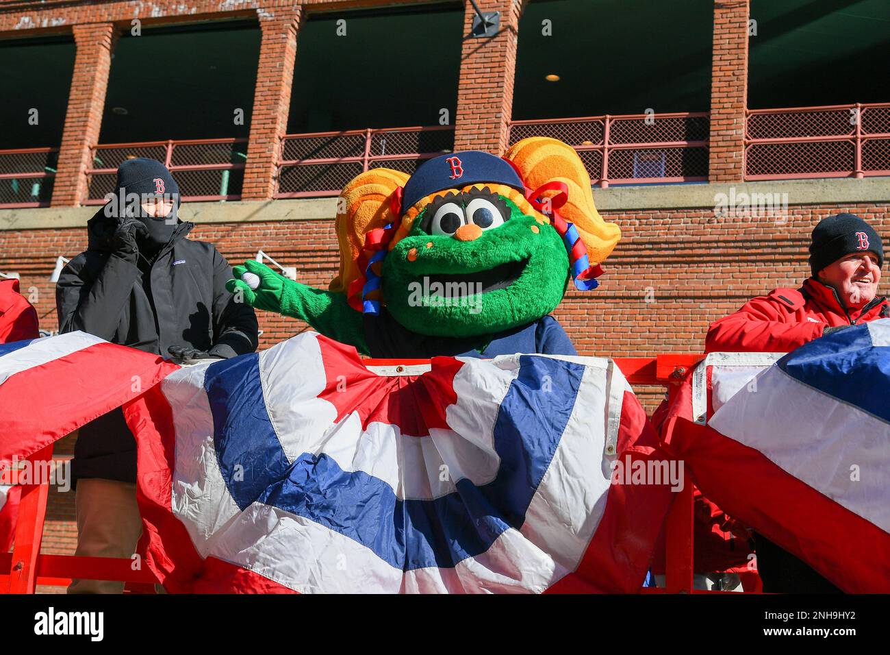 Boston Red Sox mascot Tessie the Green Monster before a spring training  baseball game against the Miami Marlins on March 5, 2023 at JetBlue Park in  Fort Myers, Florida. (Mike Janes/Four Seam