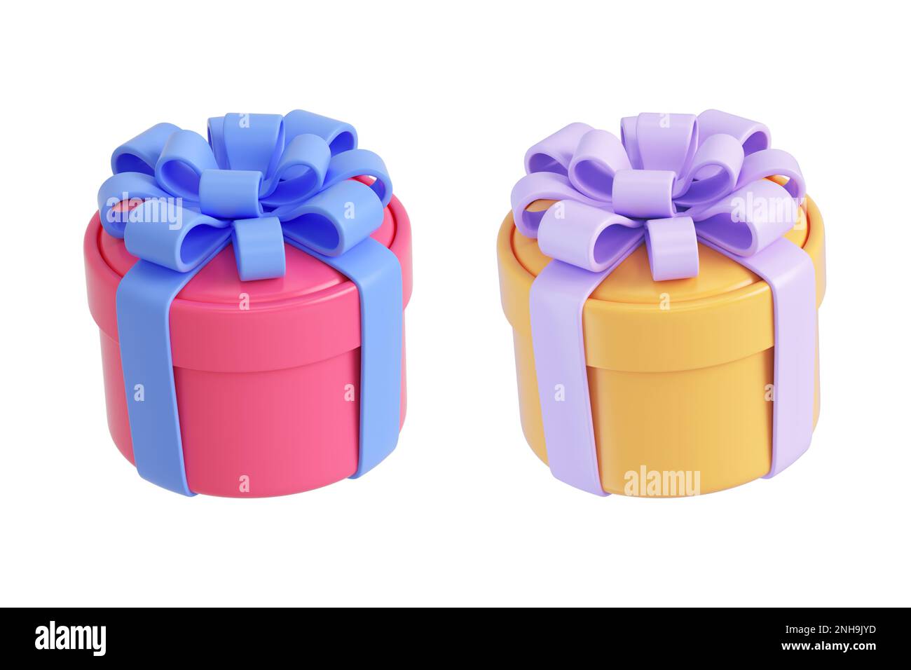 3d Purple Gift Box With Pastel Ribbon Bow Isolated On A Light Background 3d  Render Flying
