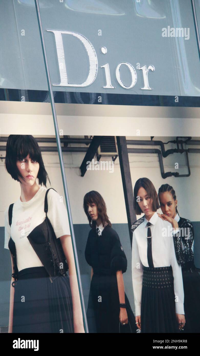 The logo of Christian Dior is seen in Shibuya Ward, Tokyo on May
