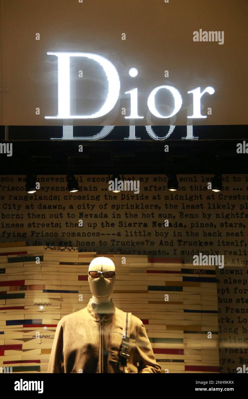 The logo of Christian Dior is seen in Shibuya Ward, Tokyo on May