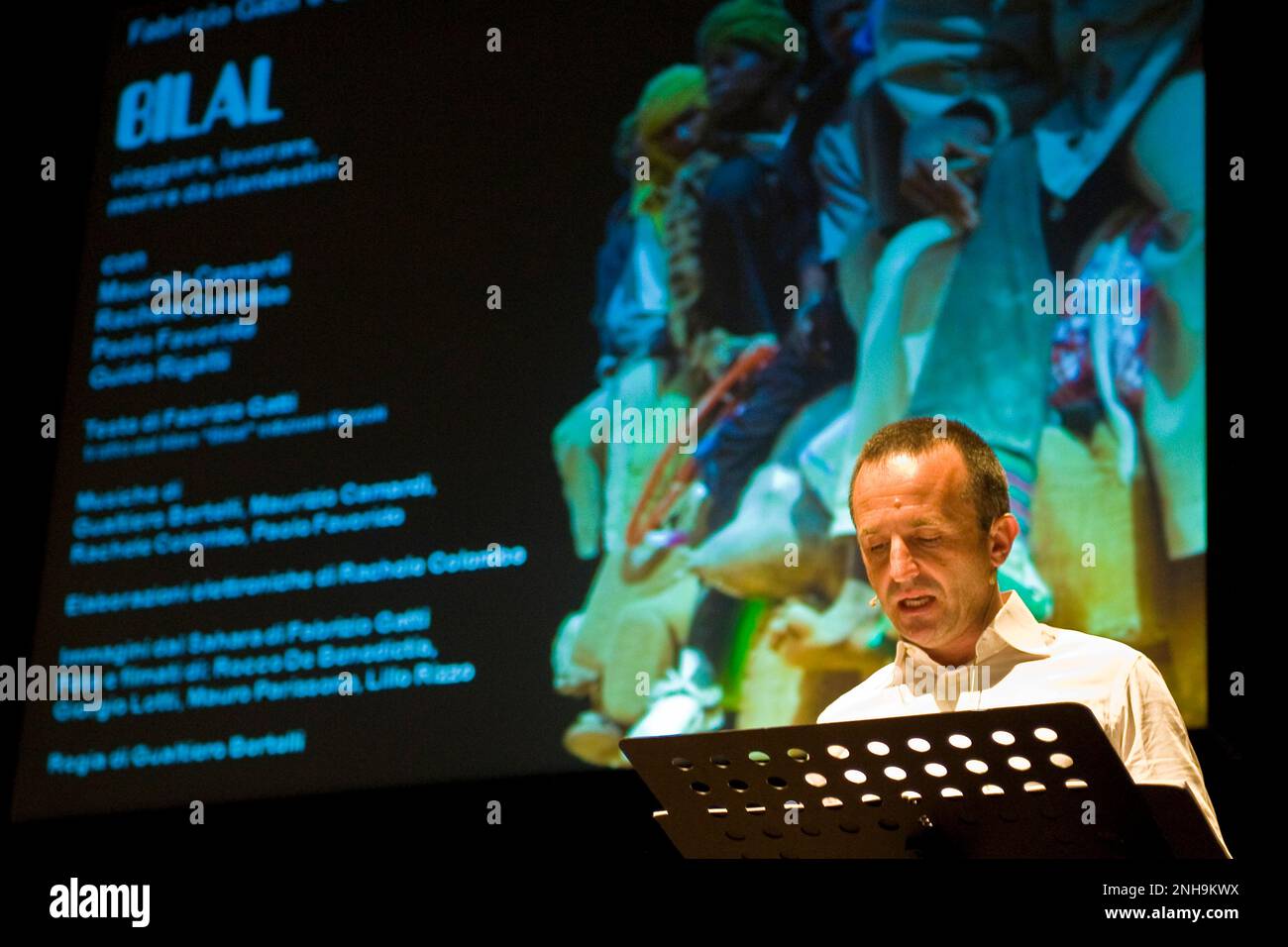 Bilal show, Fabrizio Gatti, International journalism festival, Perugia, 22 april 2010 Stock Photo