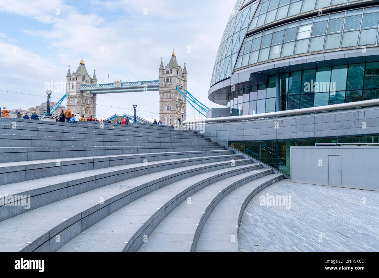 Wide view of More London from the Scoop, a business and tourist destination next to the River Thames Stock Photo