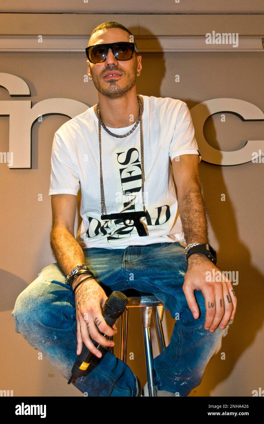 Italian rapper Marracash, FNAC Milan, Italy (13.07.2010 Stock Photo - Alamy