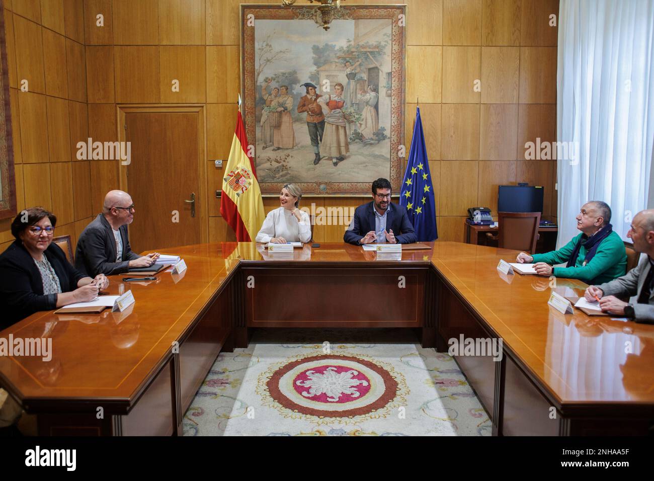 (LR) The secretary of Union Action and Employment of CCOO, Mari Cruz