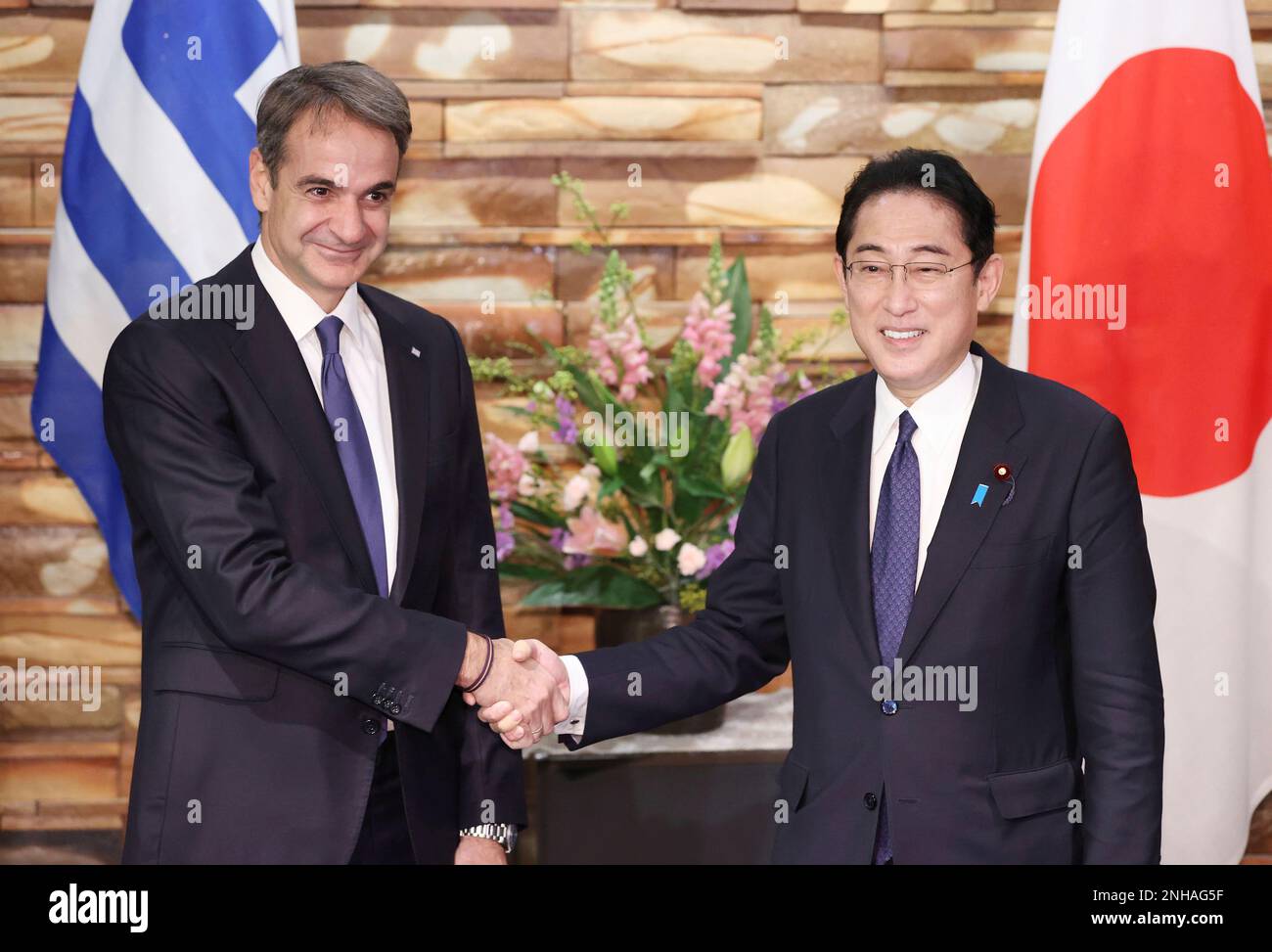 Prime Minister of Greece Kyriakos Mitsotakis and Prime Minister of ...