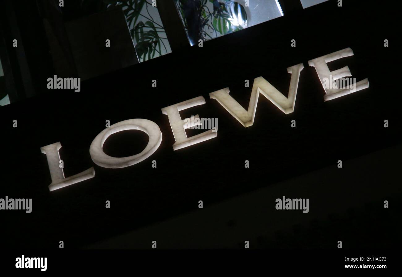 The logo of Loewe is seen at Omotesando in Shibuya Ward, Tokyo on