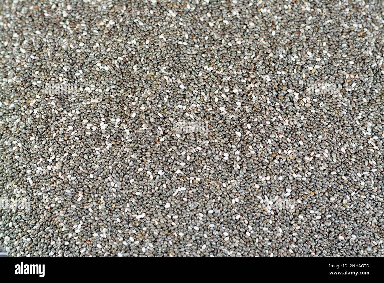 Dried chia seeds with a high content of dietary fiber, vitamins