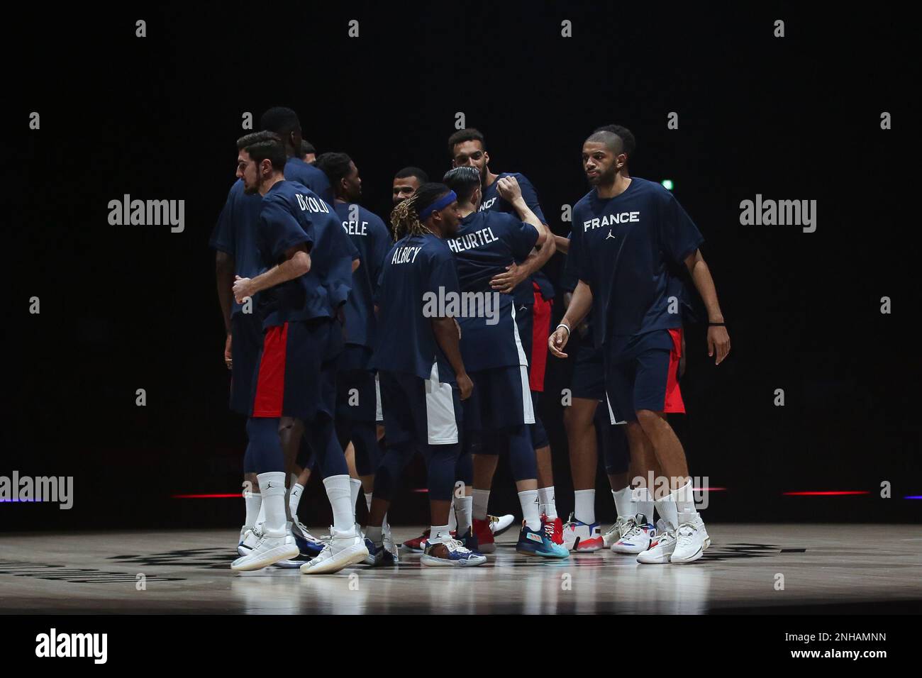 AUG 7, 2021: Team France in the Men's Basketball Final between USA and France at the Tokyo 2020 Olympic Games (Photo by Mickael Chavet/RX) Stock Photo