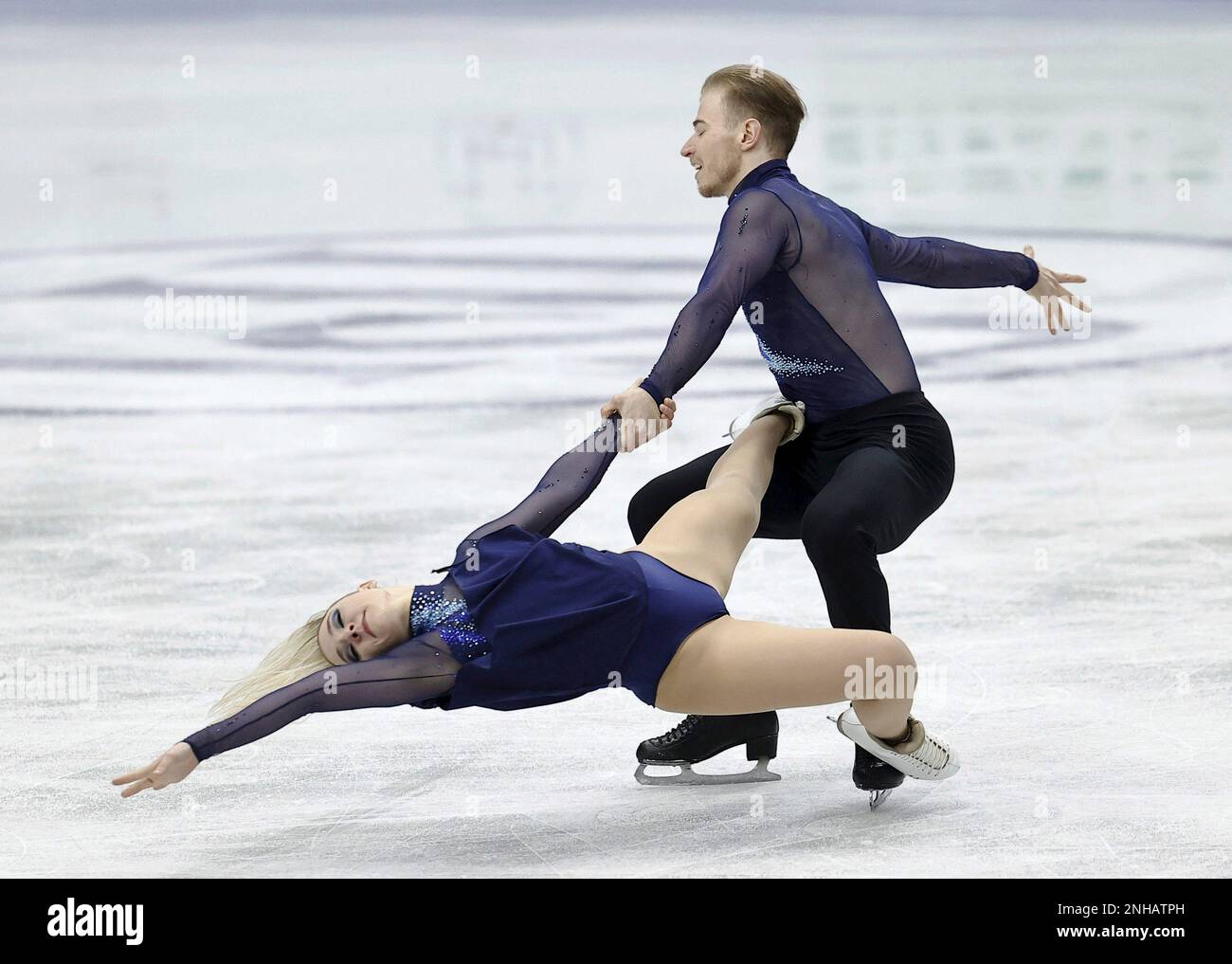 Natalie Taschlerova and Filip Taschler of Czech Republic perform during the  ice dance free dance at the ISU European Figure Skating Championships in  Espoo, Finland, Saturday, Jan. 28, 2023. (Antti HamalainenLehtikuva via