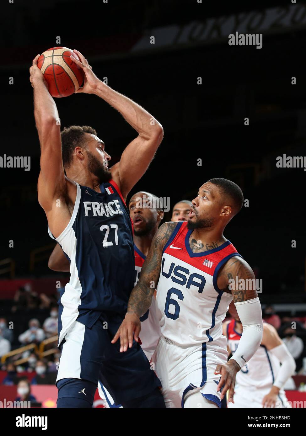 AUG 7, 2021 Rudy Gobert of France in the Men's Basketball Final between USA and France at the