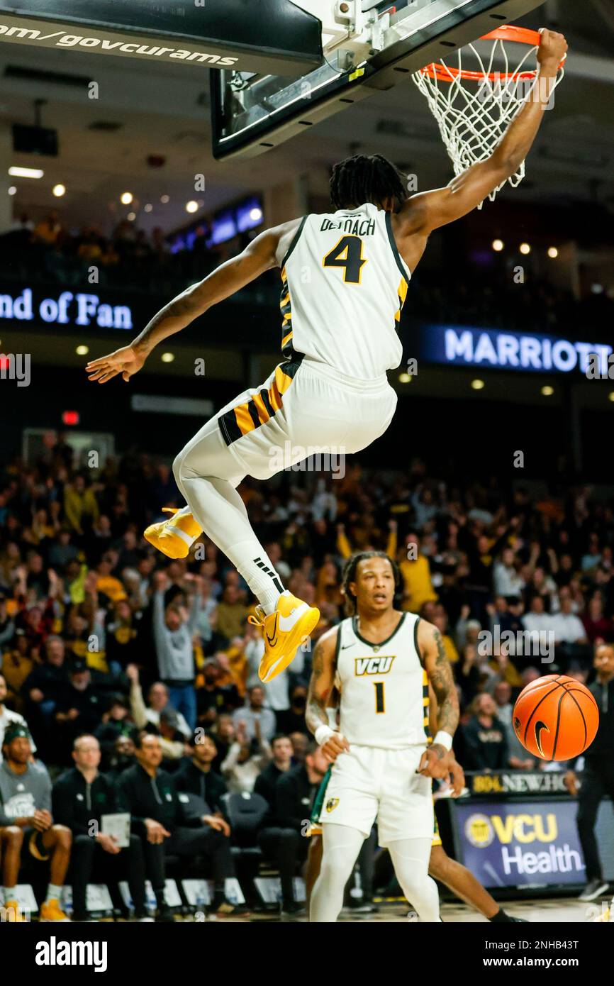 VCU forward Jalen DeLoach (4) dunks during a NCAA basketball game