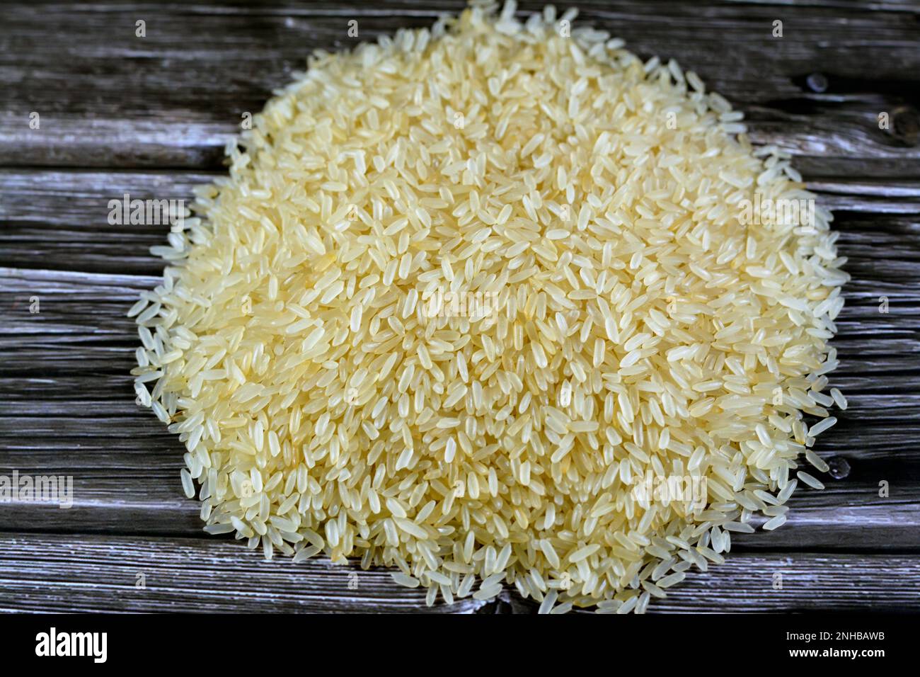 Yellow golden Basmati rice, a variety of long, slendergrained aromatic