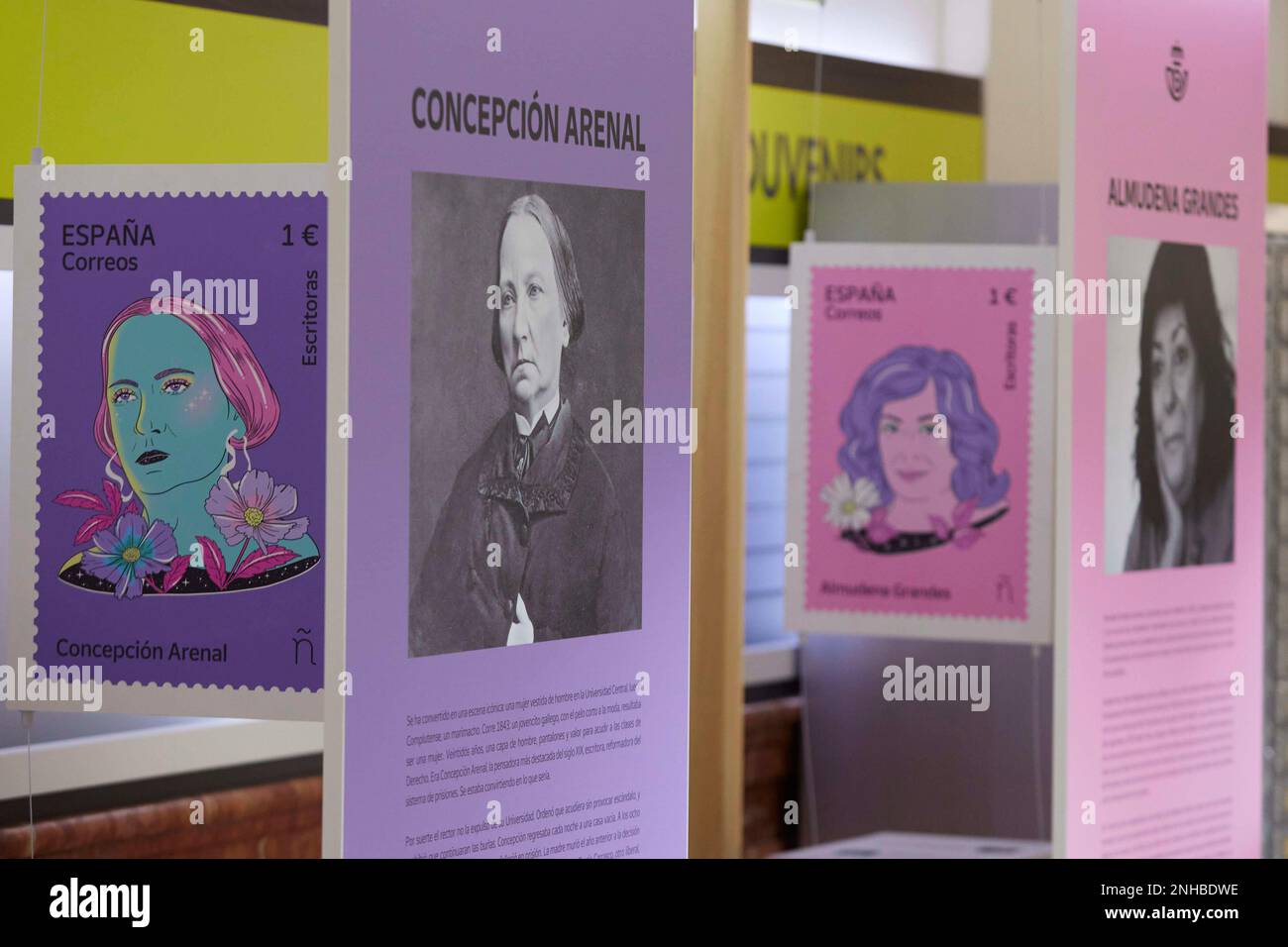 Detail of the Correos 8MTodoElAño exhibition dedicated to emblematic