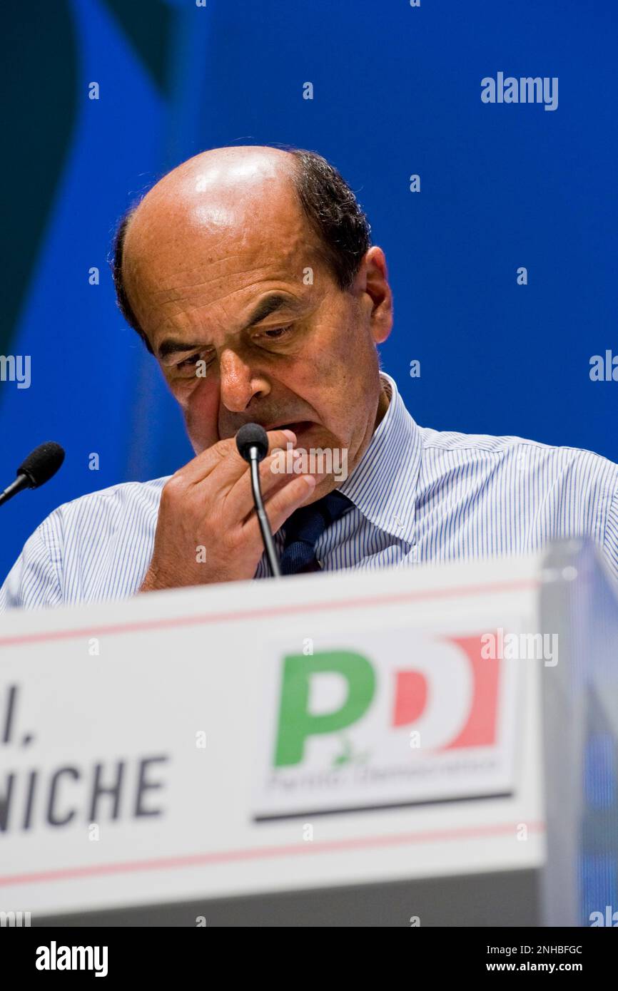 Pierluigi Bersani, National meeting Partito Democratico, Busto Arsizio, Italy Stock Photo