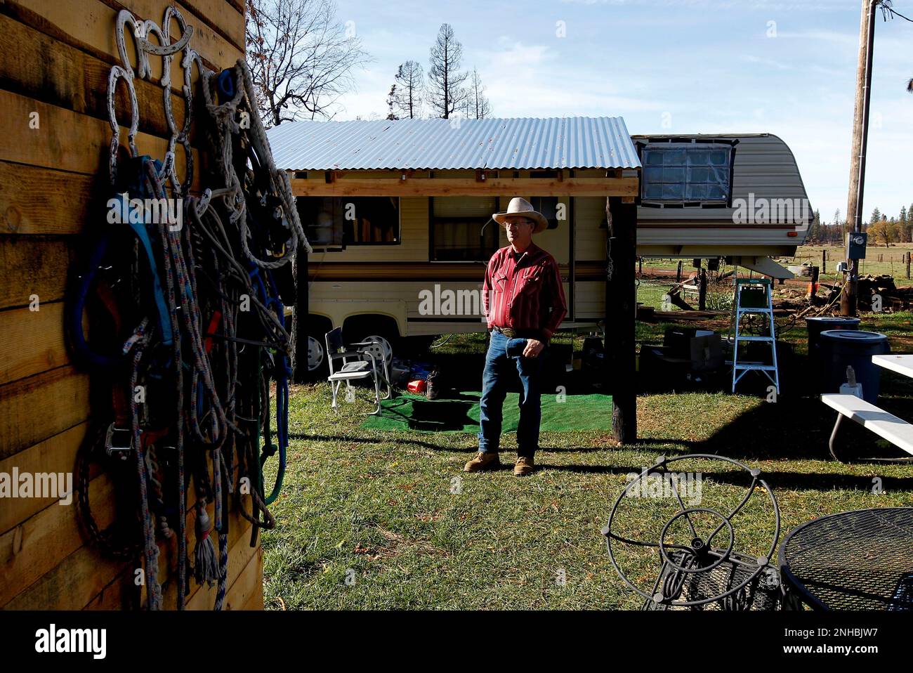 With his home destroyed in the Ponderosa fire Hank Pritchard, on Friday