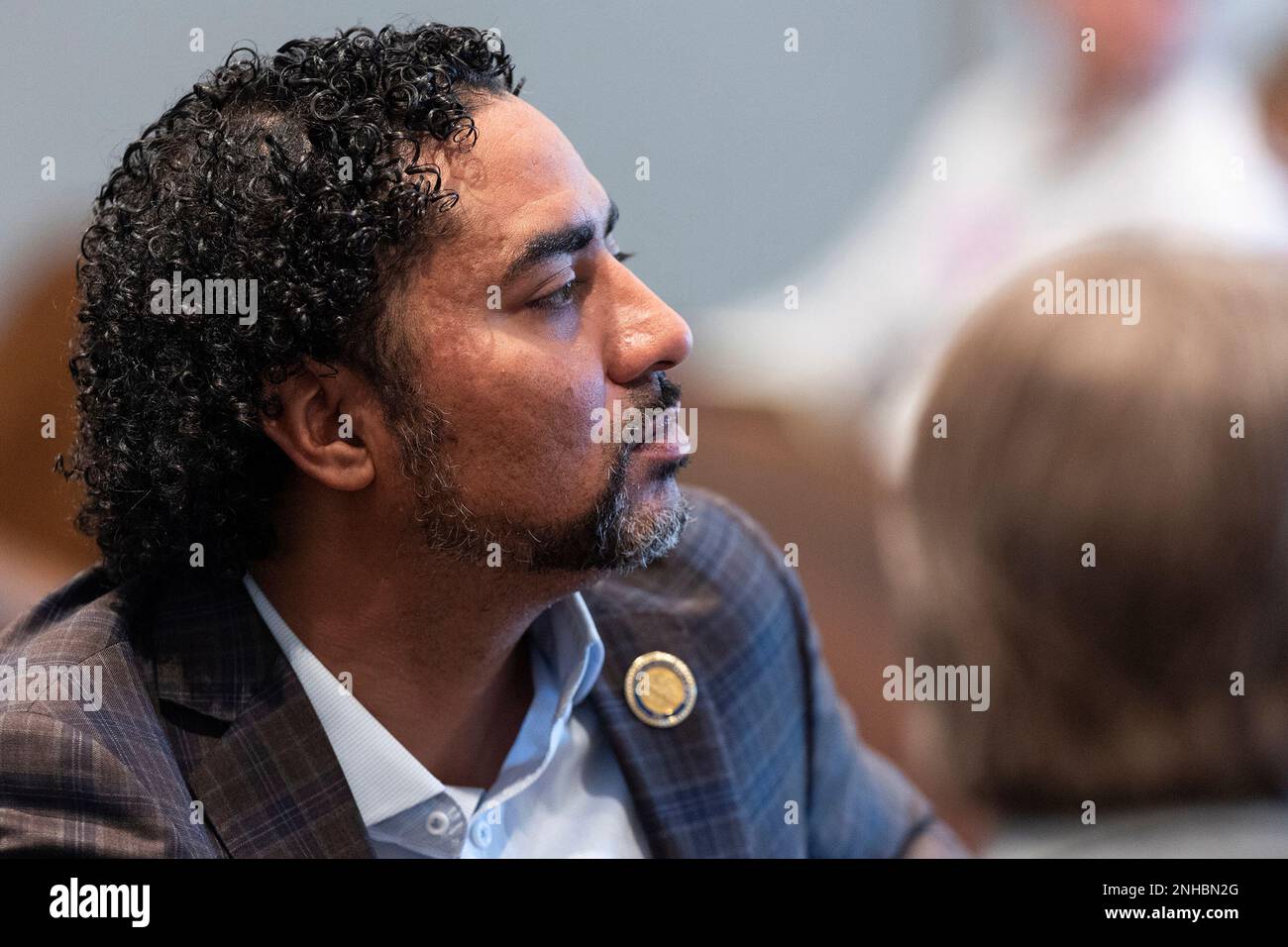 Representative Justin Bamberg observes jury selection as it continues
