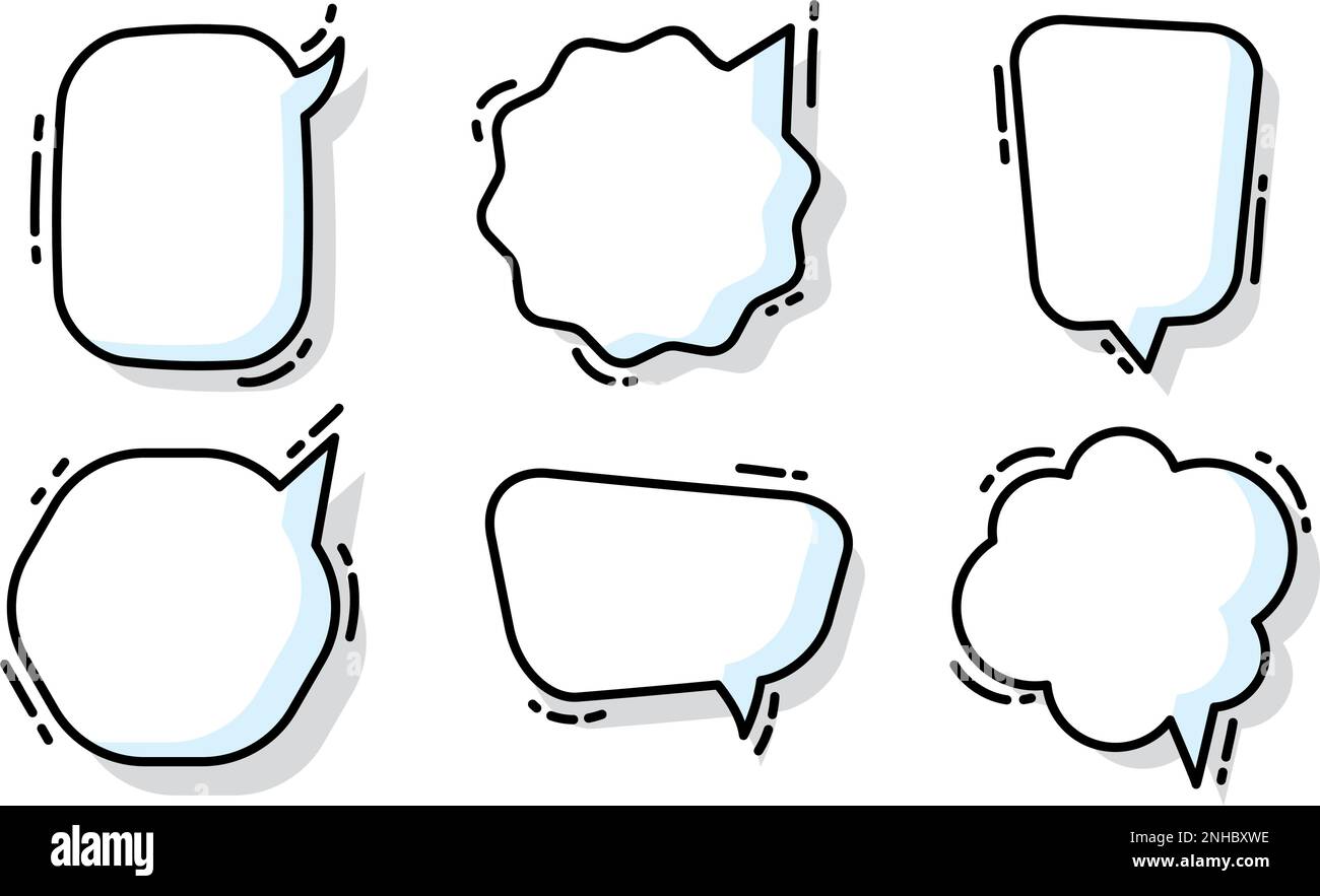 Set of different empty comic speech bubbles Vector Stock Vector Image ...