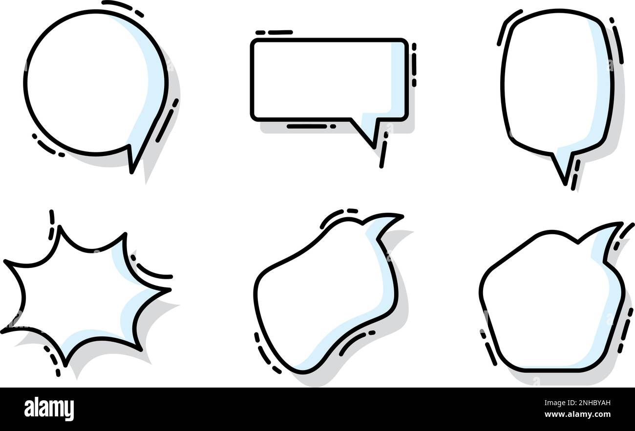 Set of different empty comic speech bubbles Vector Stock Vector Image ...