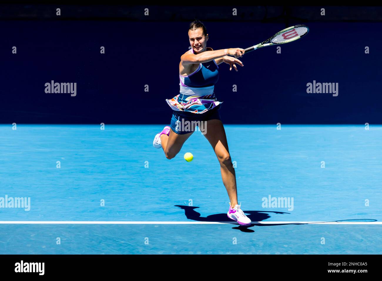 MELBOURNE, VIC - JANUARY 23: Aryna Sablenka of Belarus in action during ...