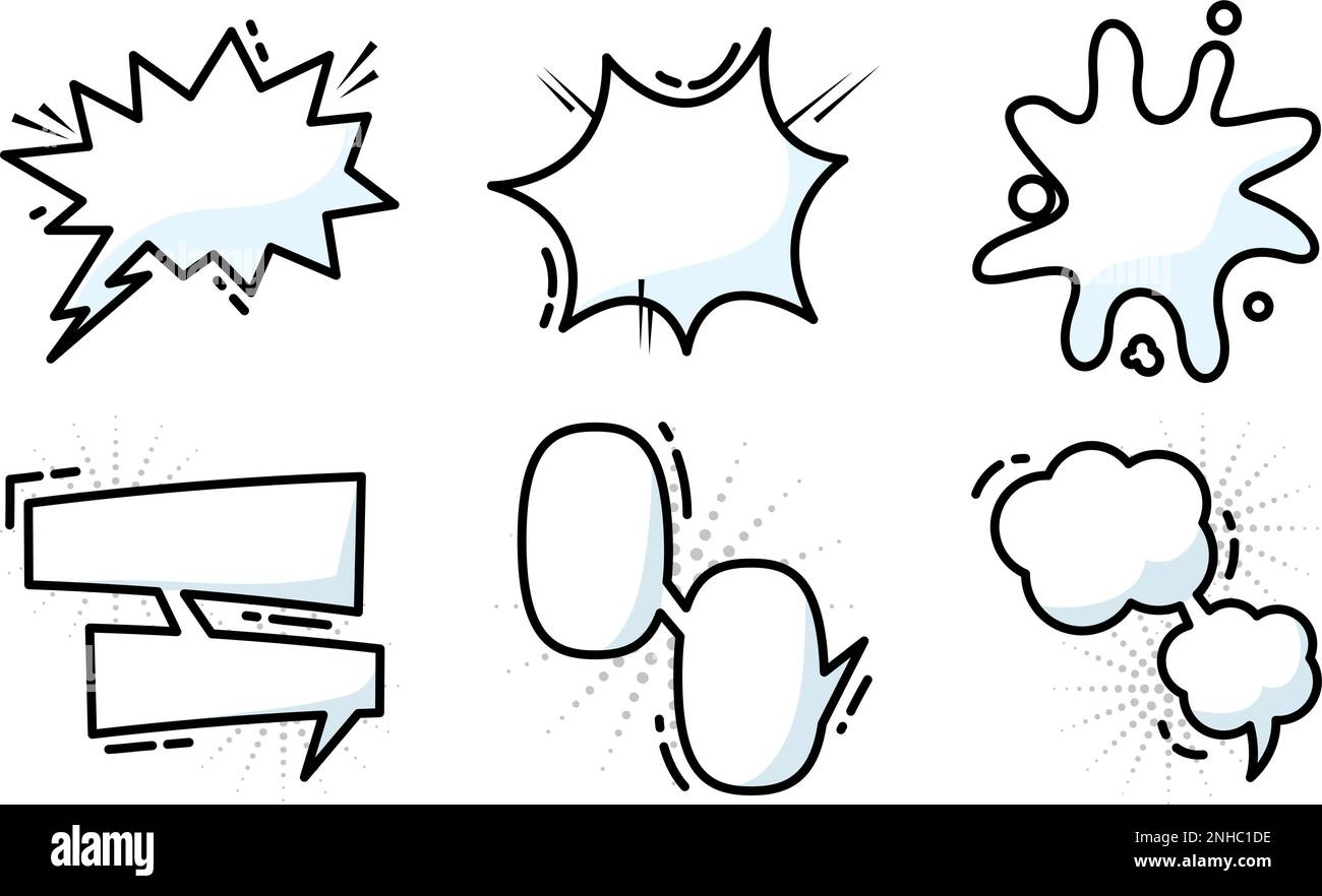 Set of different empty comic speech bubbles Vector Stock Vector Image ...