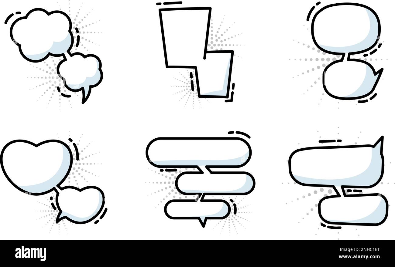 Set of different empty comic speech bubbles Vector Stock Vector Image ...