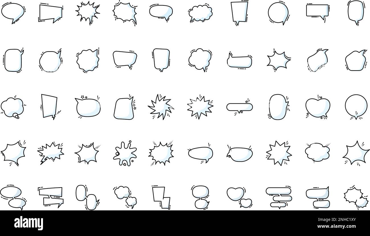 Set of different empty comic speech bubbles Vector Stock Vector Image ...