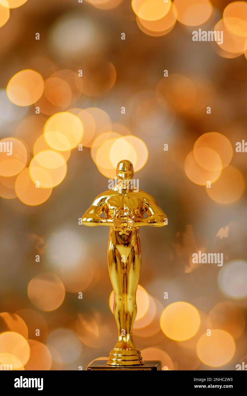 Hollywood gold oscars trophy figurine imitation seen during an award