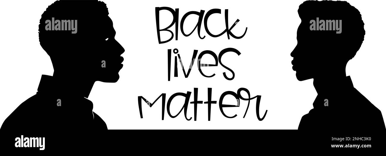Black Lives Matter. Statement. Young African Americans: man and woman against racism. Black citizens are fighting for equality. The social problems of Stock Vector