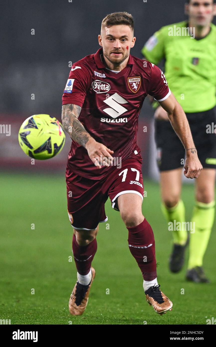 February 20, 2023, Torino, Piemonte, Italy: Olimpic Stadium Grande Torino,  20.02.23 Antonio Sanabria (9 Torino FC) celebrates the goal during the  Serie A match Torino FC v US Cremonese at Olimpic Stadium