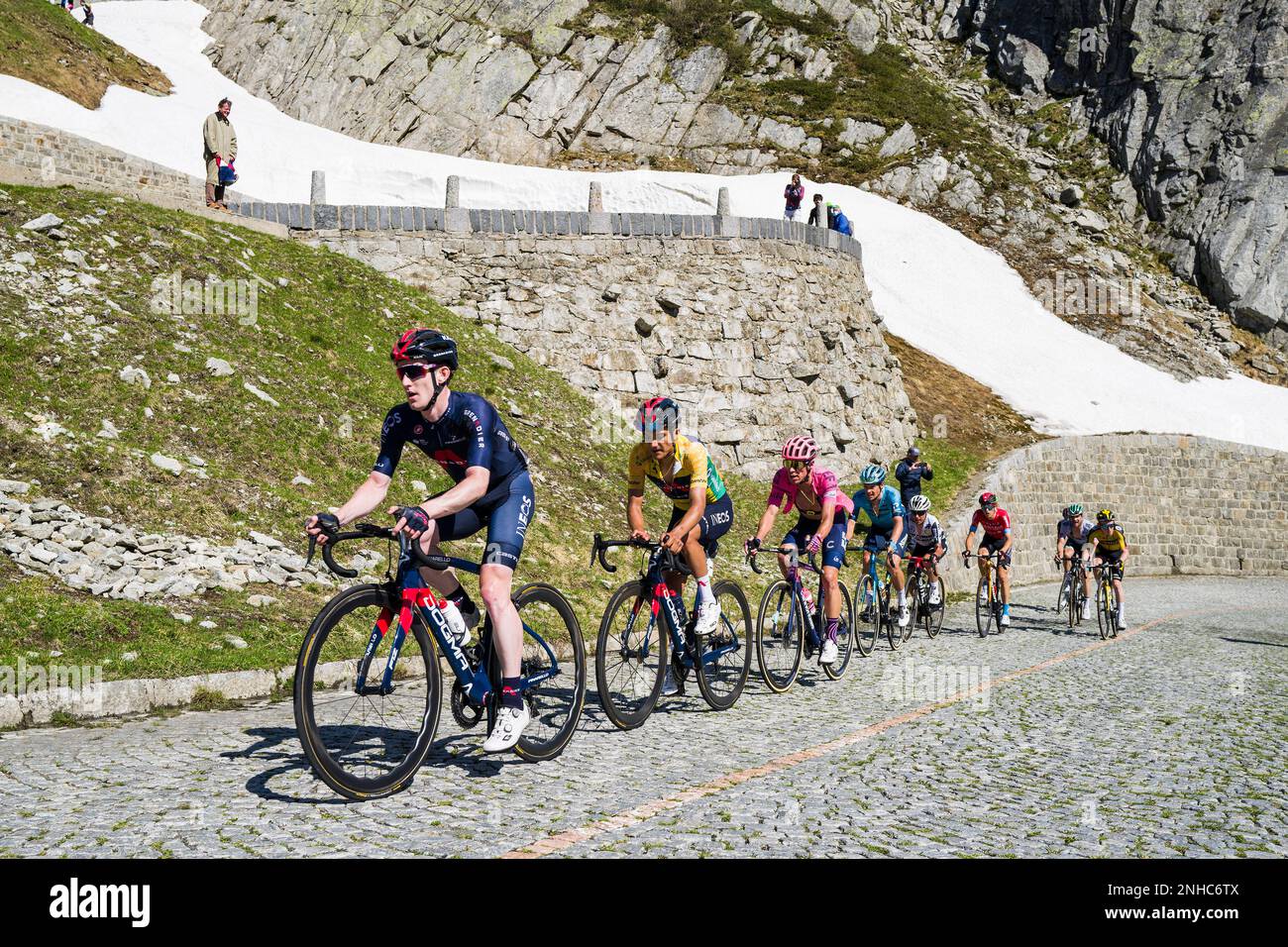 Switzerland, Tour De Suisse, Gotthard Pass (tremola) Stock Photo