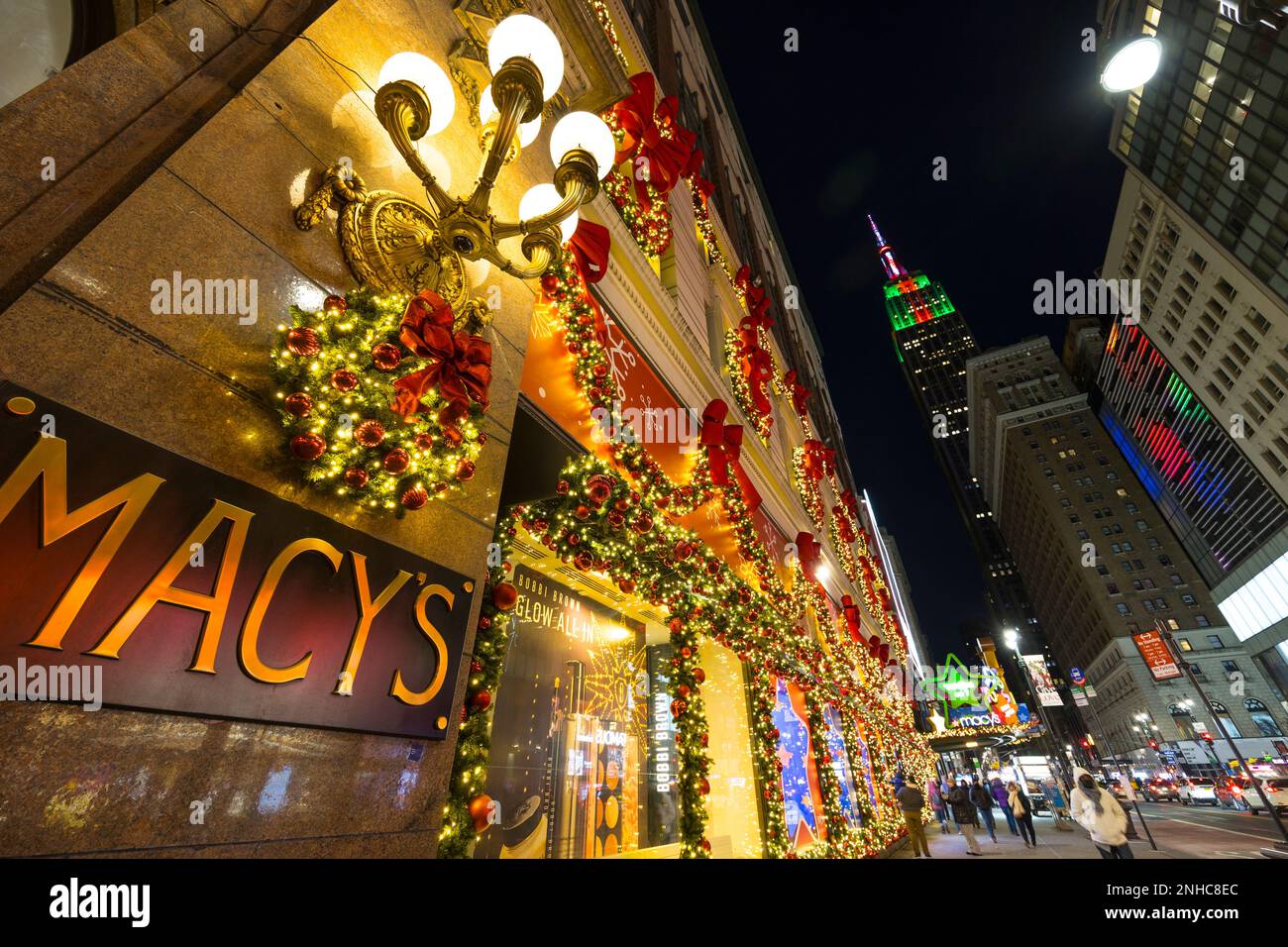 Christmas lights glow at Macy