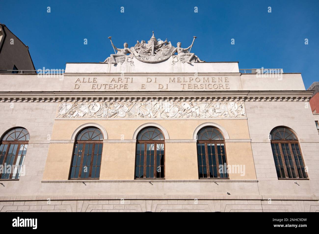 Facade of Teatro Argentina (by the architect  Pietro Holl in 1826), Largo di Torre Argentina, Rome, Lazio Stock Photo