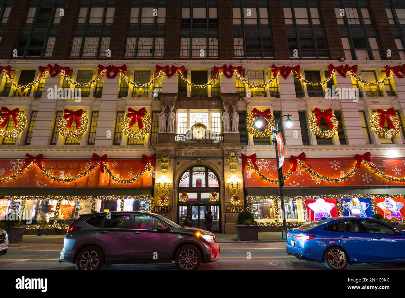 Christmas lights glow at Macy's in New York City on 2022 Stock Photo ...