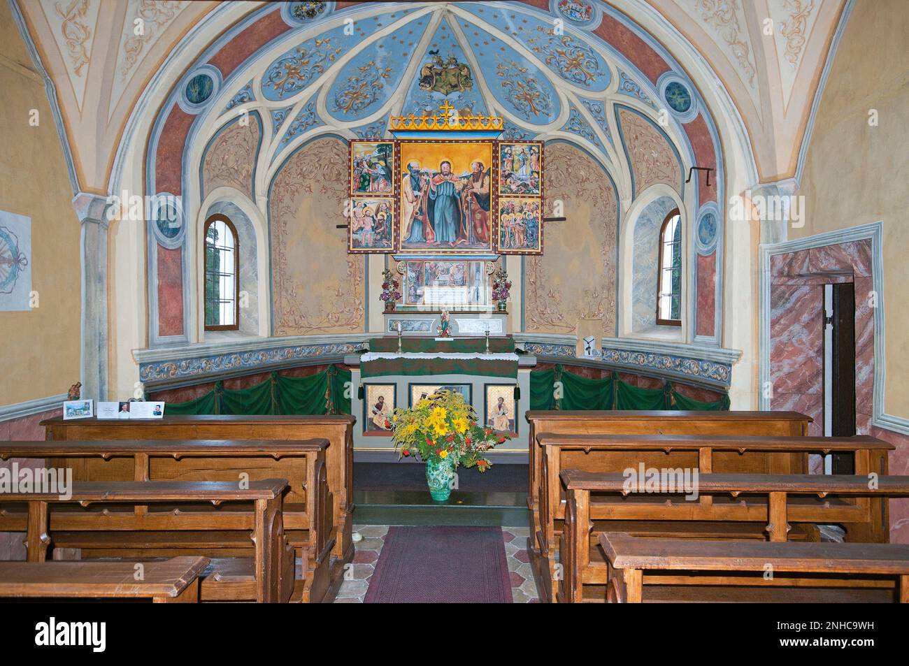 Ancient chapel of San Salvatore, Bagni di San Candido, San Candido (Innichen), Pusteria Valley, Trentino-Alto Adige, Italy Stock Photo