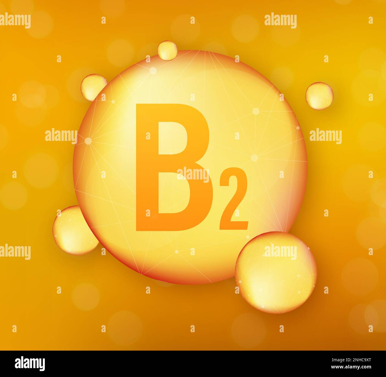 Vitamin B 2 Gold Shining Icon. Ascorbic Acid. Vector Illustration Stock ...