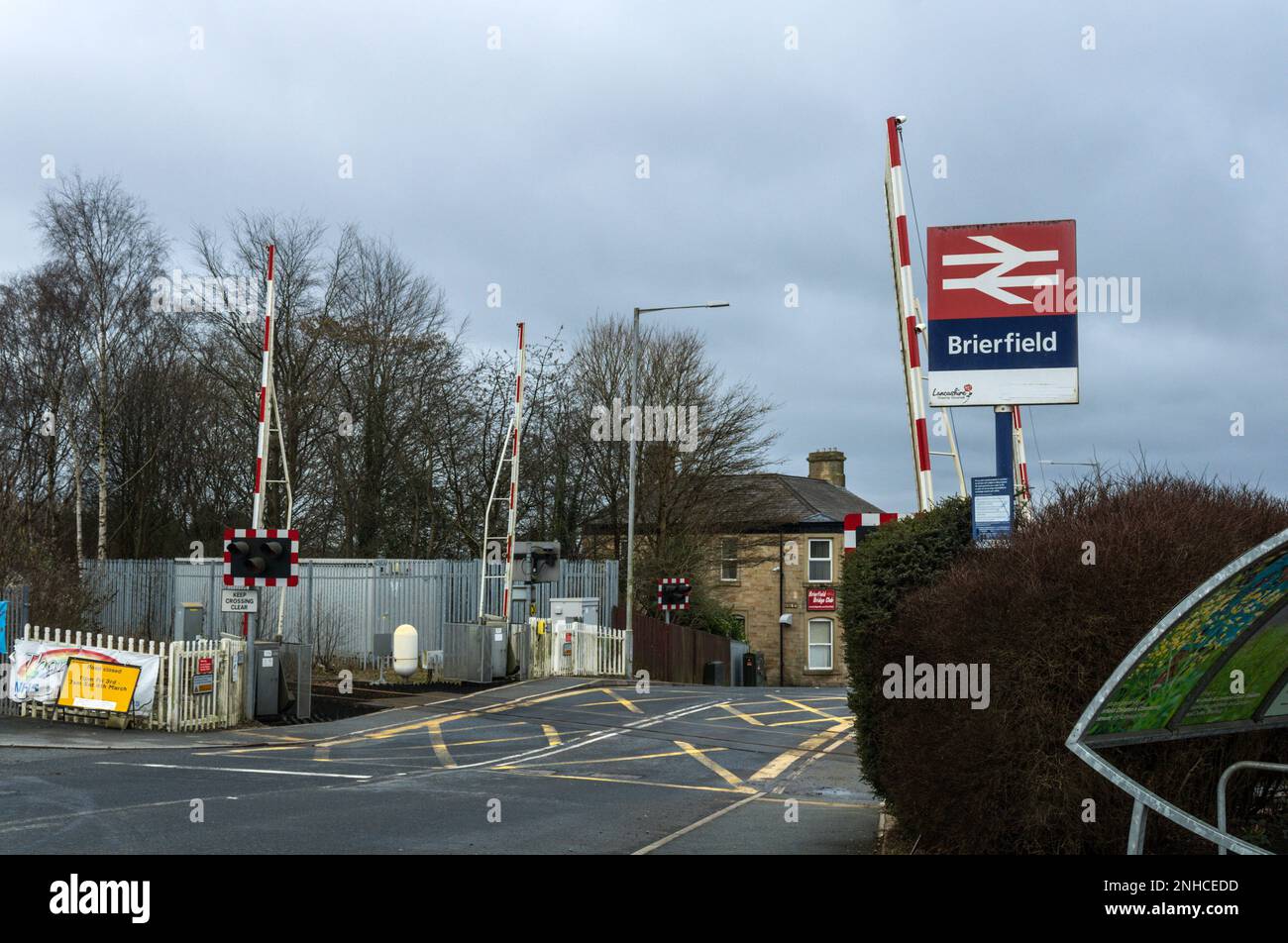 Brierfield level crossing. Stock Photo