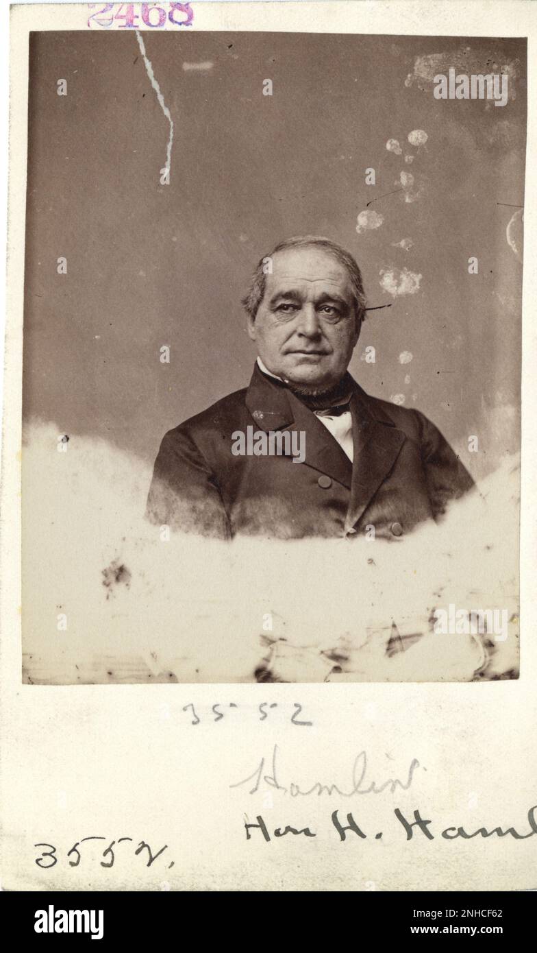 Hon. Hannibal Hamlin, Maine 19th Century Mathew Brady, Quartermaster, and Other Civil War Photographs Stock Photo