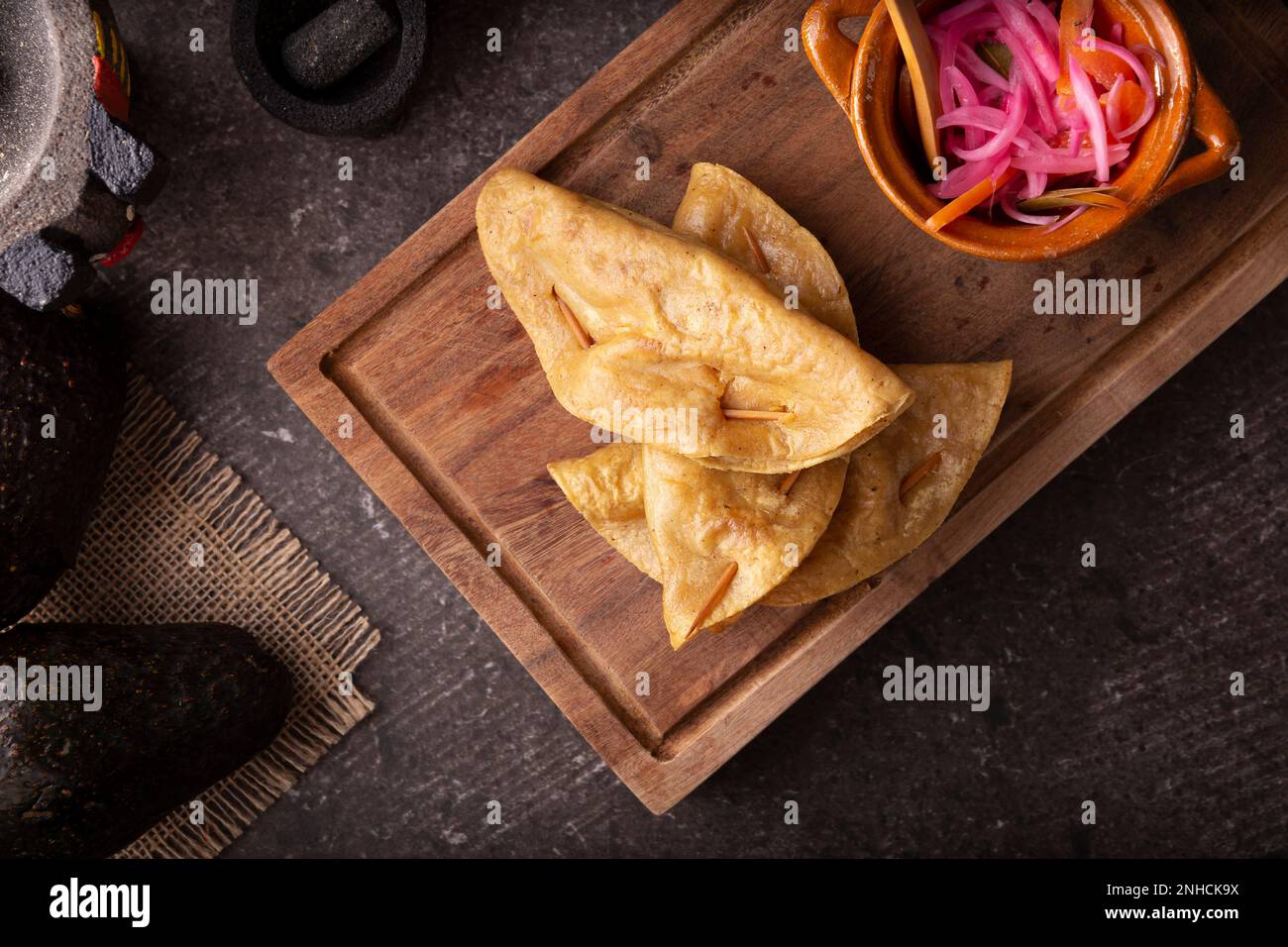 Quesadillas Doradas. Fried quesadillas made with corn tortillas, they