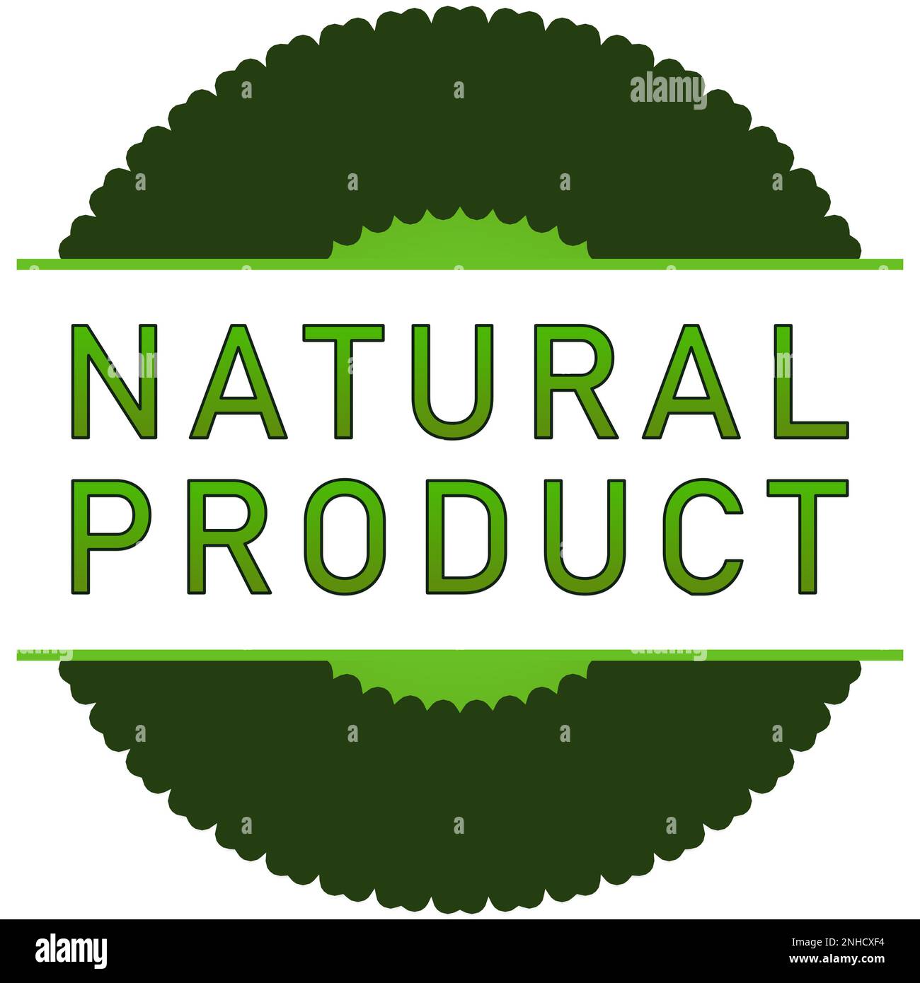 Natural product label on white background Stock Photo