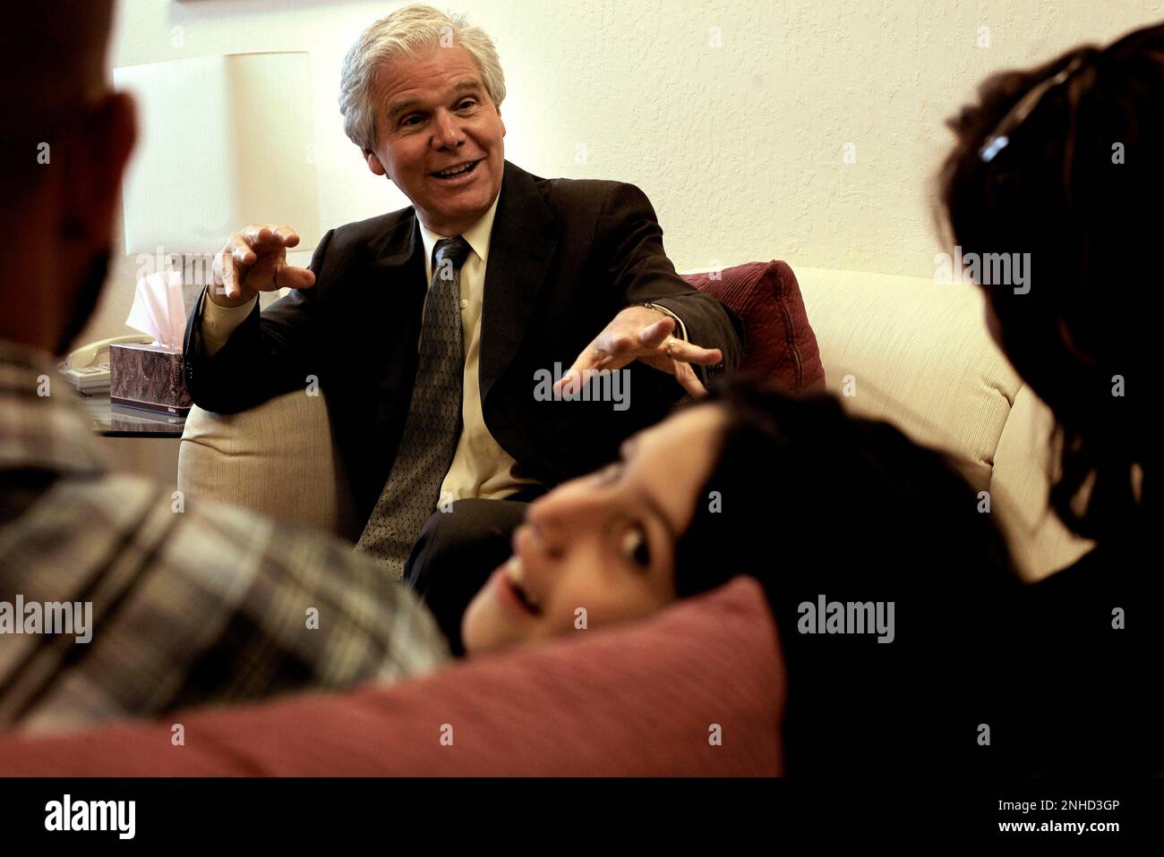 Pediatrician, Dr. Lawrence Diller, meets with the Romano family, 8-year-old  Sophia, Anthony and Jennifer, at his office in Walnut Creek, Ca., on  Tuesday April 19, 2011. Dr. Diller has written a new