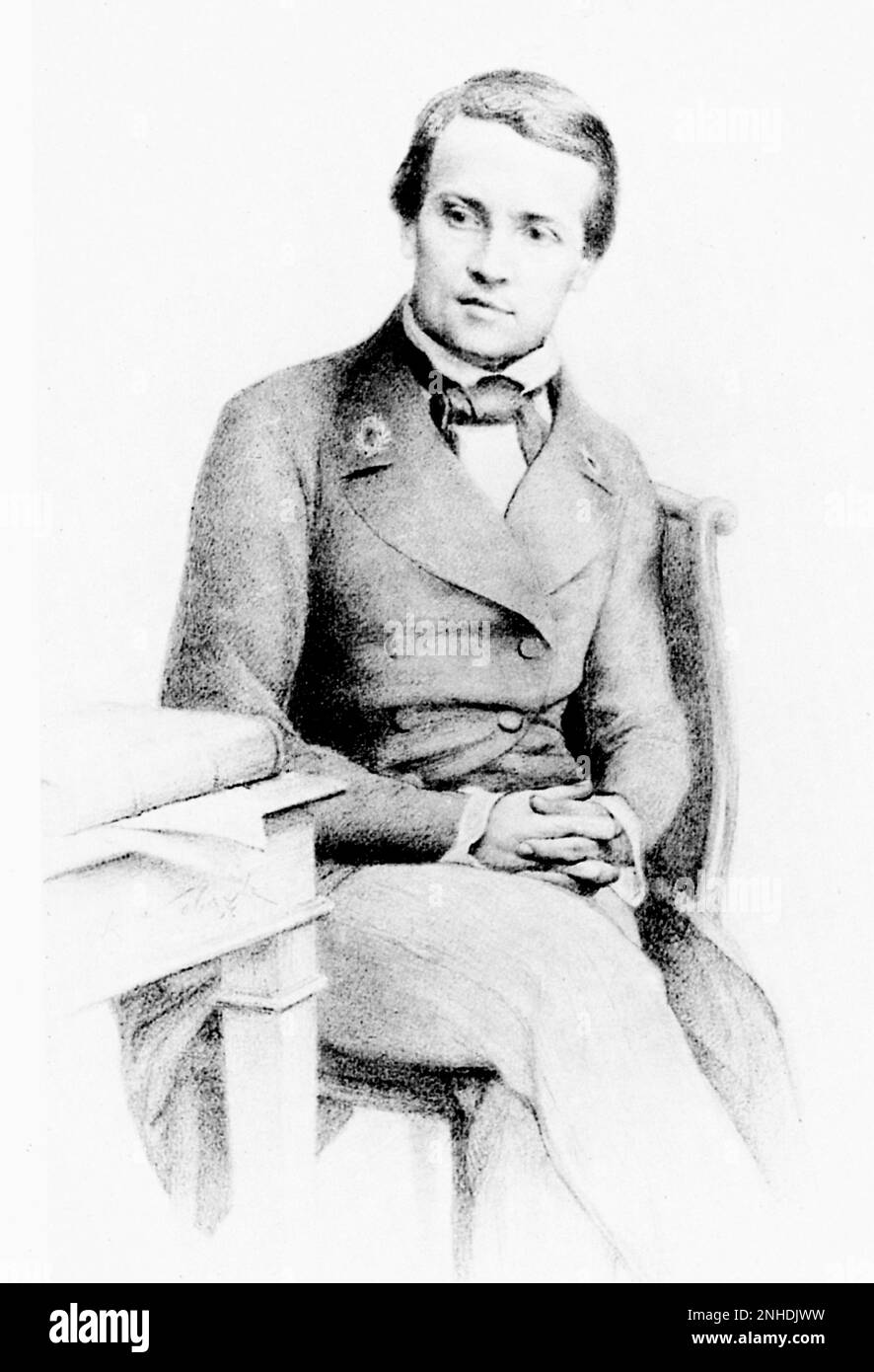1846 : The french  celebrated french scientist , chimicist and microbiologist  LOUIS PASTEUR ( Dole 1822 - Villeneuve-l'Etang 1895 ) , portrait by Lebaye - SCIENZIATO - ANTIRABBICA - PASTEURIZATION - VACCINATION -  PASTORIZZAZIONE - VACCINAZIONE - fondatore della MICROBIOLOGIA - IMMUNOLOGIA - MICROBIOLOGY - IMMONOLOGY  ----   Archivio GBB Stock Photo