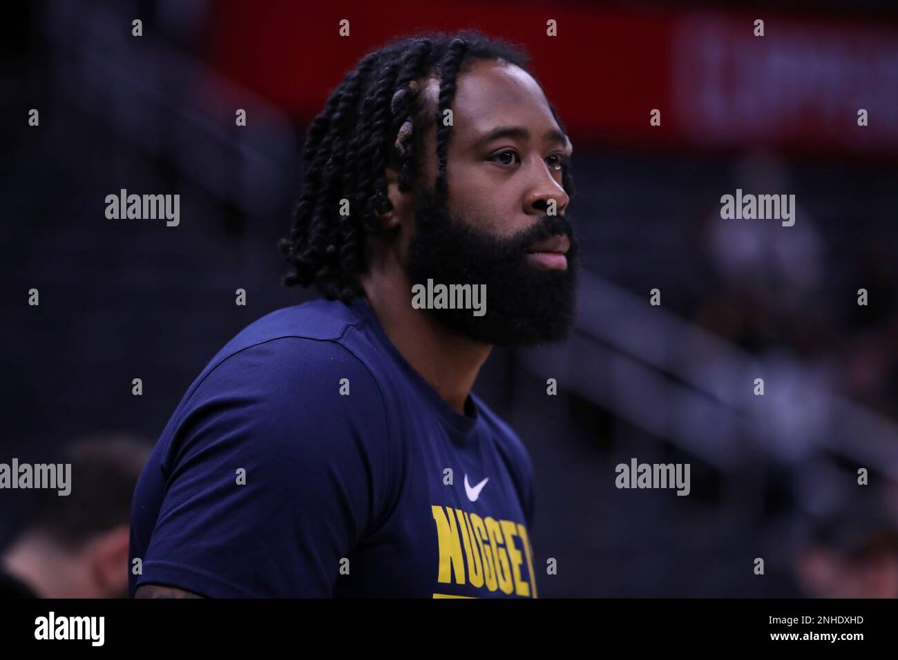 LOS ANGELES, CA - JANUARY 13:Denver Nuggets center DeAndre Jordan (6)  during the NBA game between the Denver Nuggets and the Los Angeles Clippers  on January 13, 2023, at Crypto.com Arena in