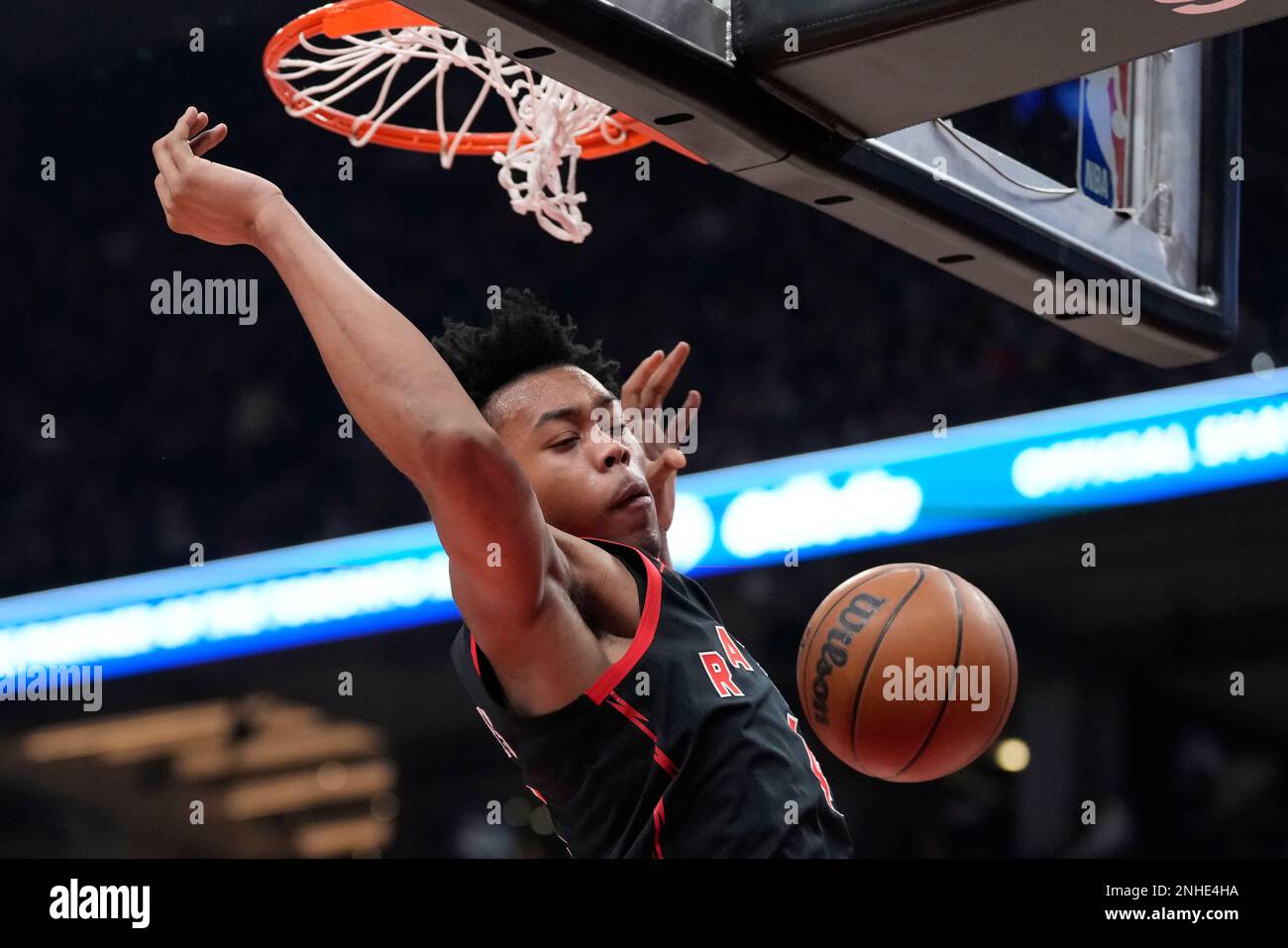 Toronto Raptors Forward Scottie Barnes Dunks Against The Charlotte ...