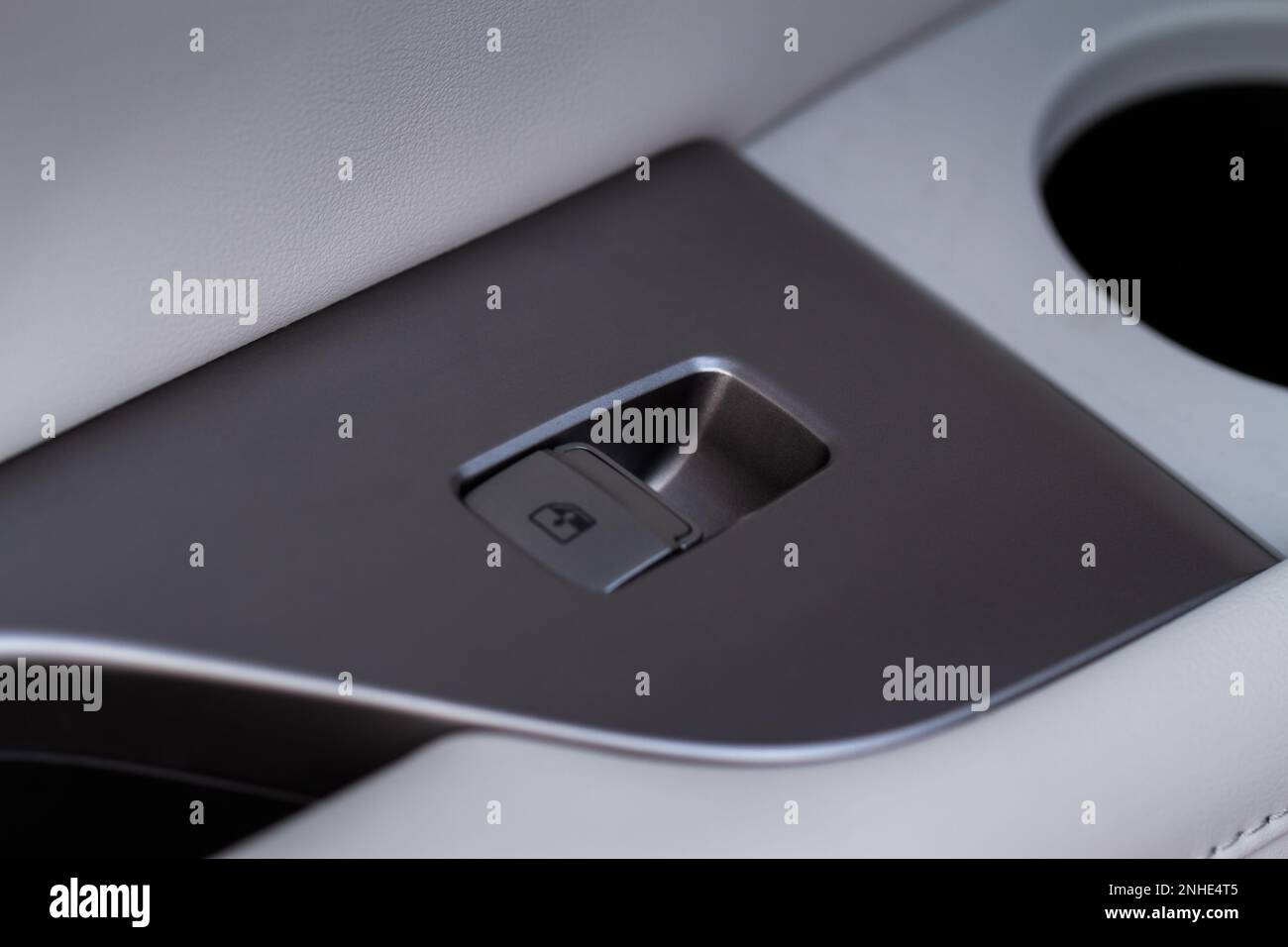 Car window control panel. Automatic power window up and down button