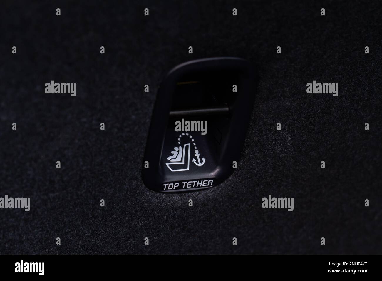Nonisofix child seat connection. Anchor point for a child car seat